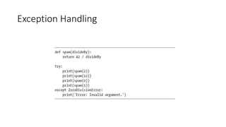 Exception Handling
 