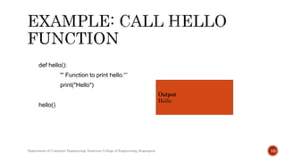 ESIT135: Unit 3 Topic: functions in python | PPTX