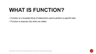 ESIT135: Unit 3 Topic: functions in python | PPTX