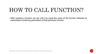 ESIT135: Unit 3 Topic: functions in python | PPTX