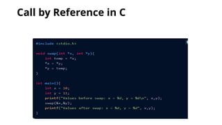 Call by Reference in C
 