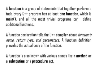 Lesson in beginner programming for C++ - Function.pptx