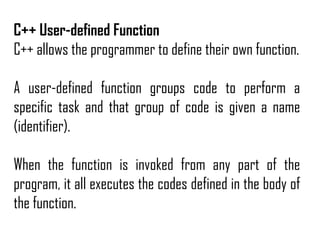 Lesson in beginner programming for C++ - Function.pptx