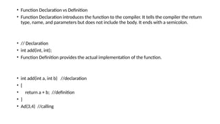 inline,recursion & overloading functions | PPTX
