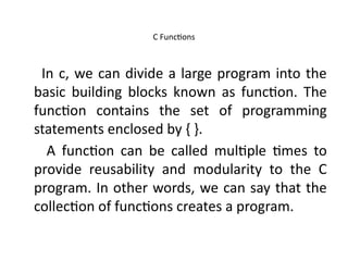 Comprehensive Guide to C Programming Functions: Types, Syntax, and ...