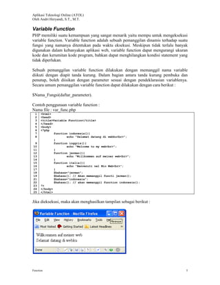 Function pada PHP | PDF