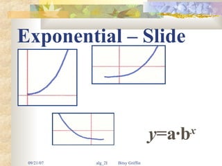 Exponential – Slide  y =a ∙ b x 