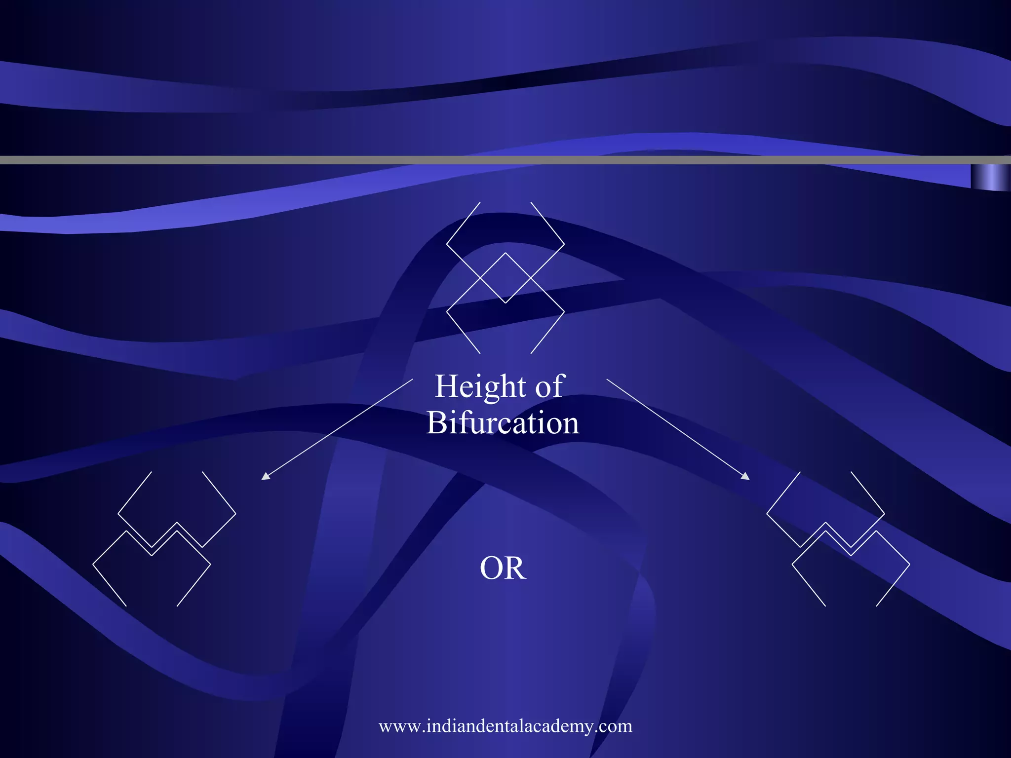 Height of
Bifurcation

OR

www.indiandentalacademy.com

 