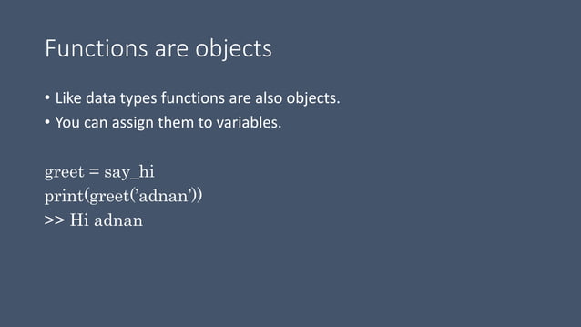 Python Advance Tutorial - Advance Functions | PPT