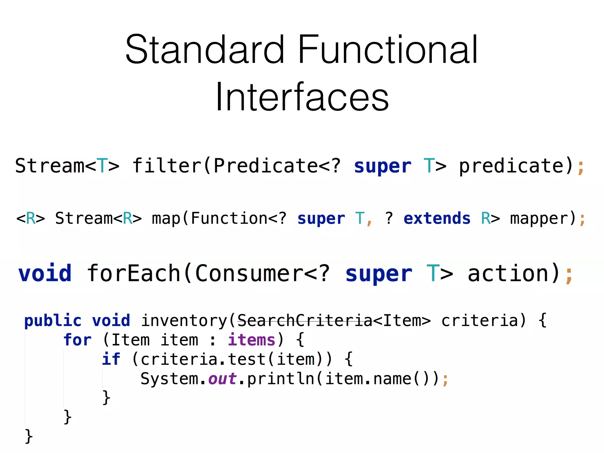 Standard Functional
Interfaces

 