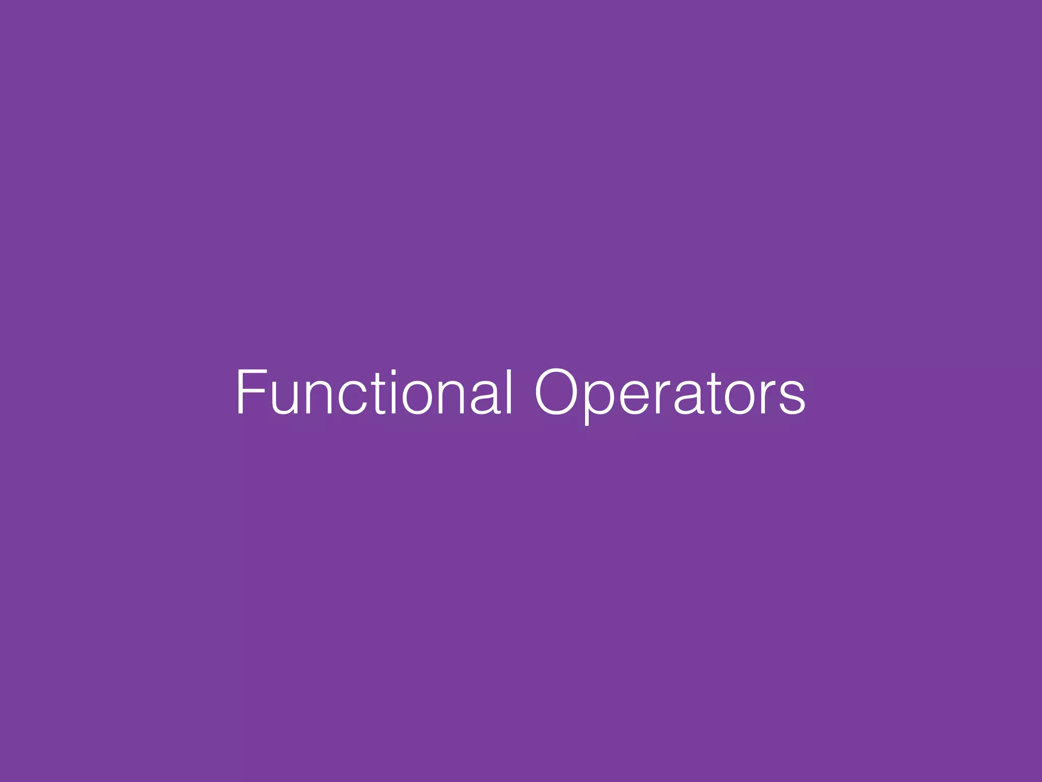 Functional Operators 