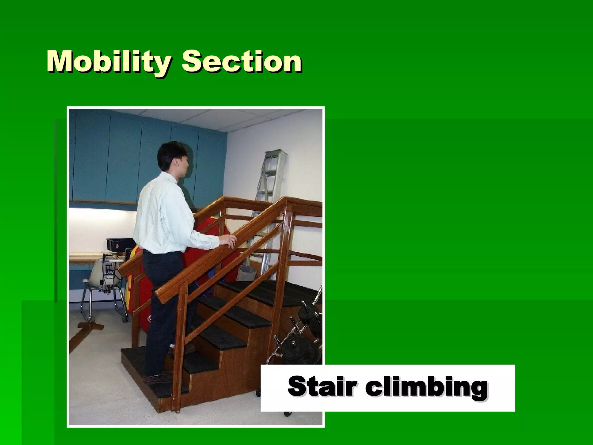 Mobility Section Stair climbing 