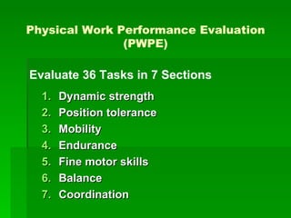 Functional Capacity Evaluation | PPT
