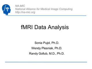 fMRI Data Analysis  Sonia Pujol, Ph.D. Wendy Plesniak, Ph.D. Randy Gollub, M.D., Ph.D. 
