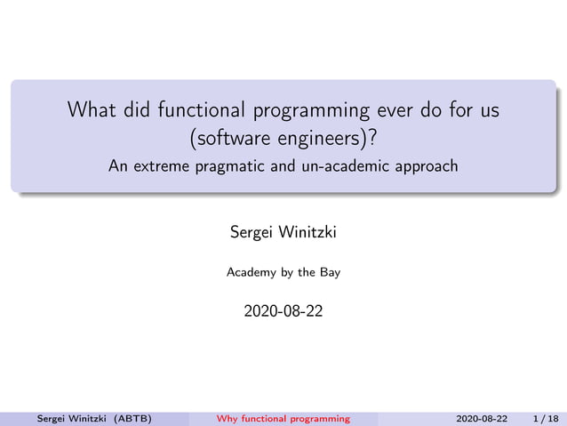 Functional programming-advantages | PPT
