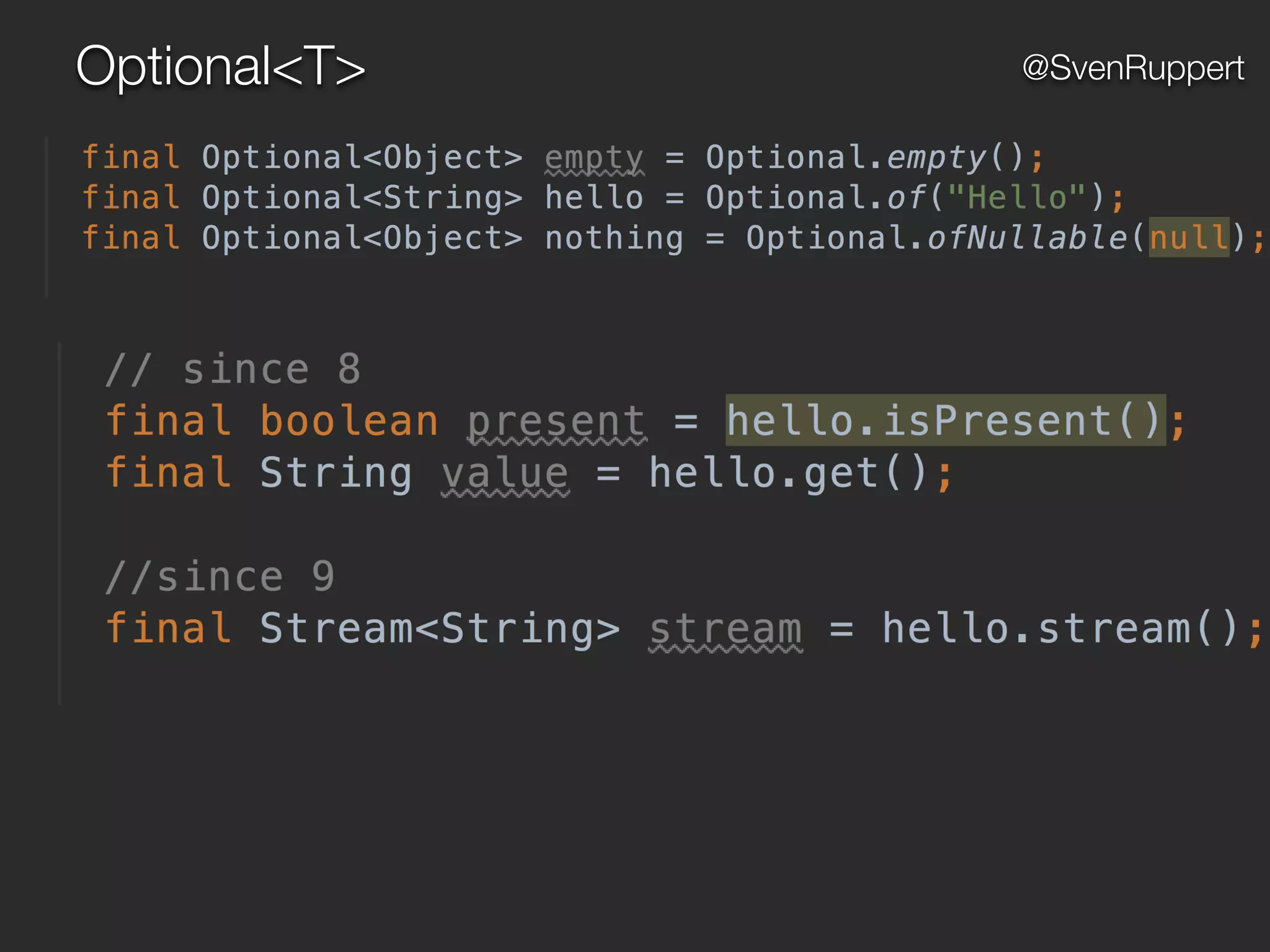 Optional<T> @SvenRuppert
 