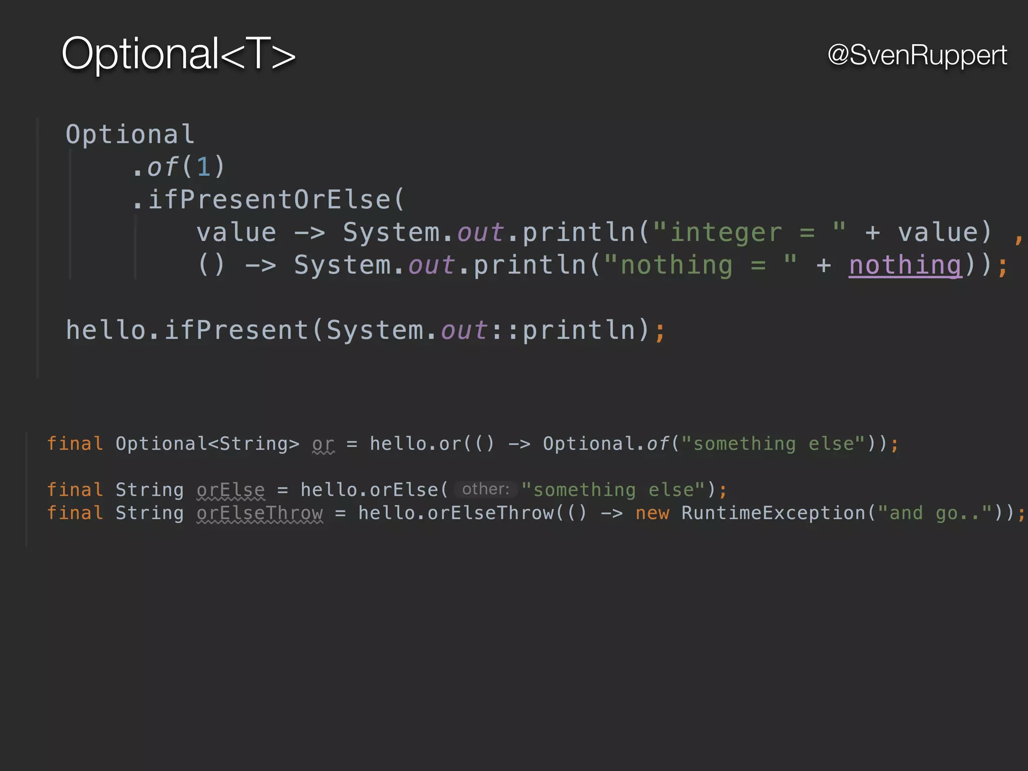 Optional<T> @SvenRuppert
 