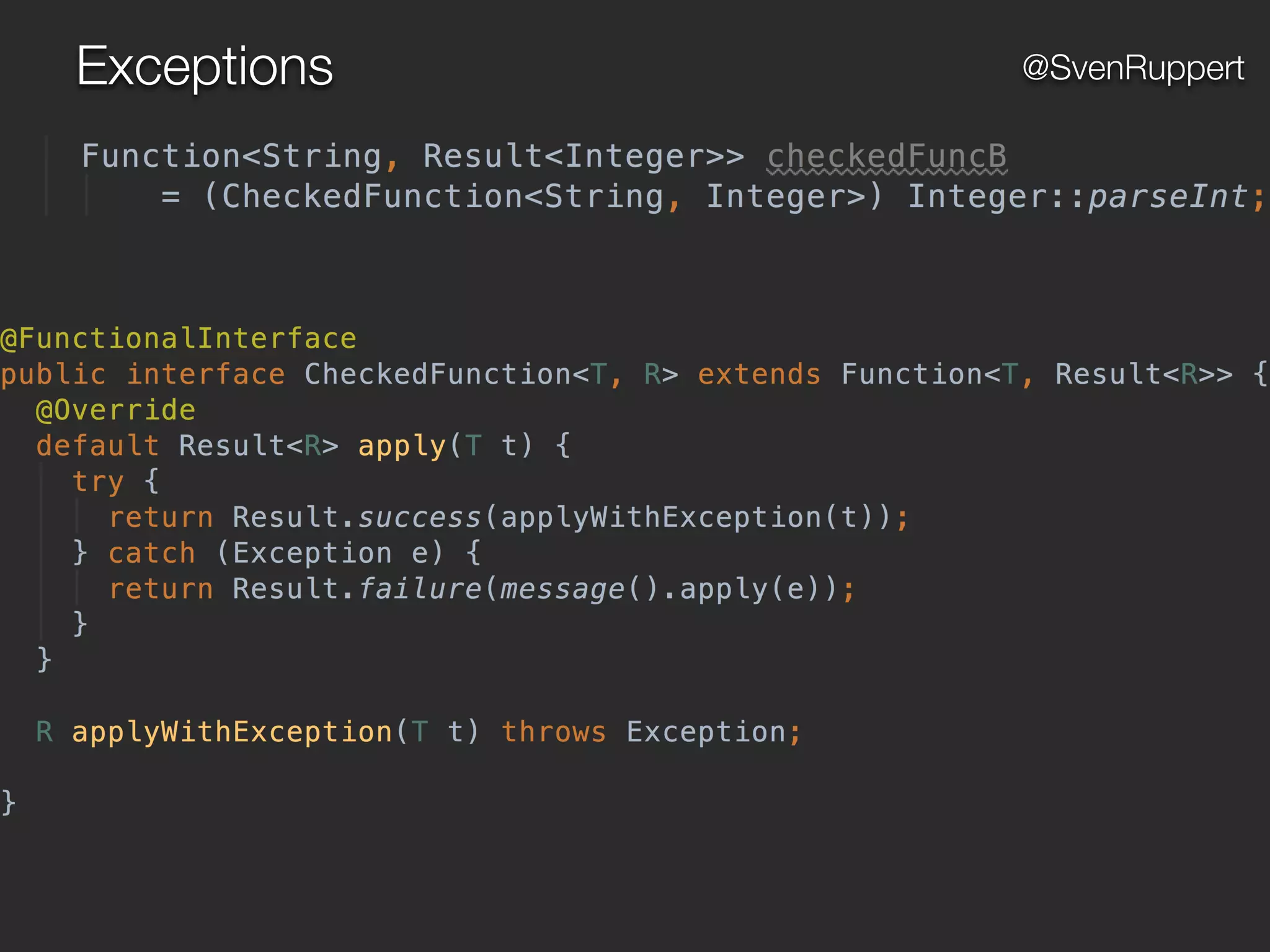 Exceptions @SvenRuppert
 