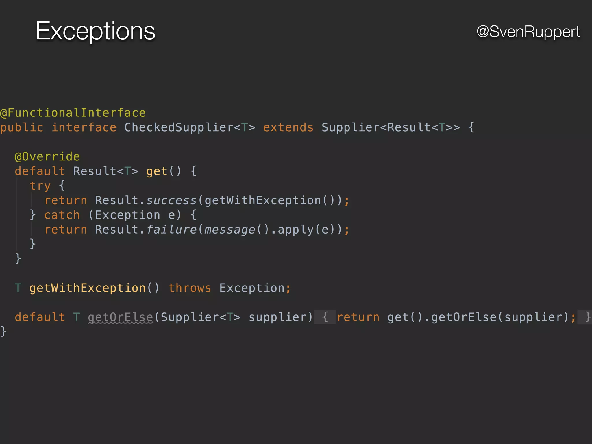 Exceptions @SvenRuppert
 