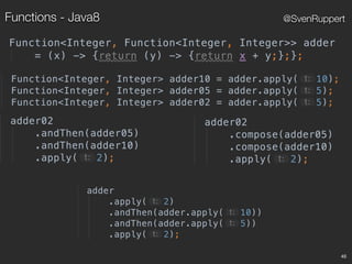 45
@SvenRuppertFunctions - Java8
 