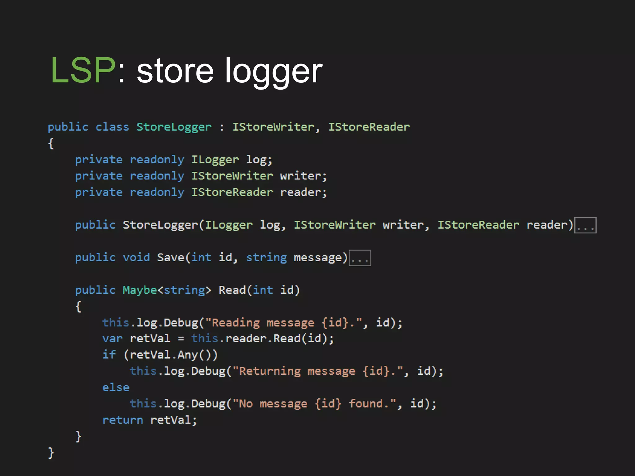 LSP: store logger
 