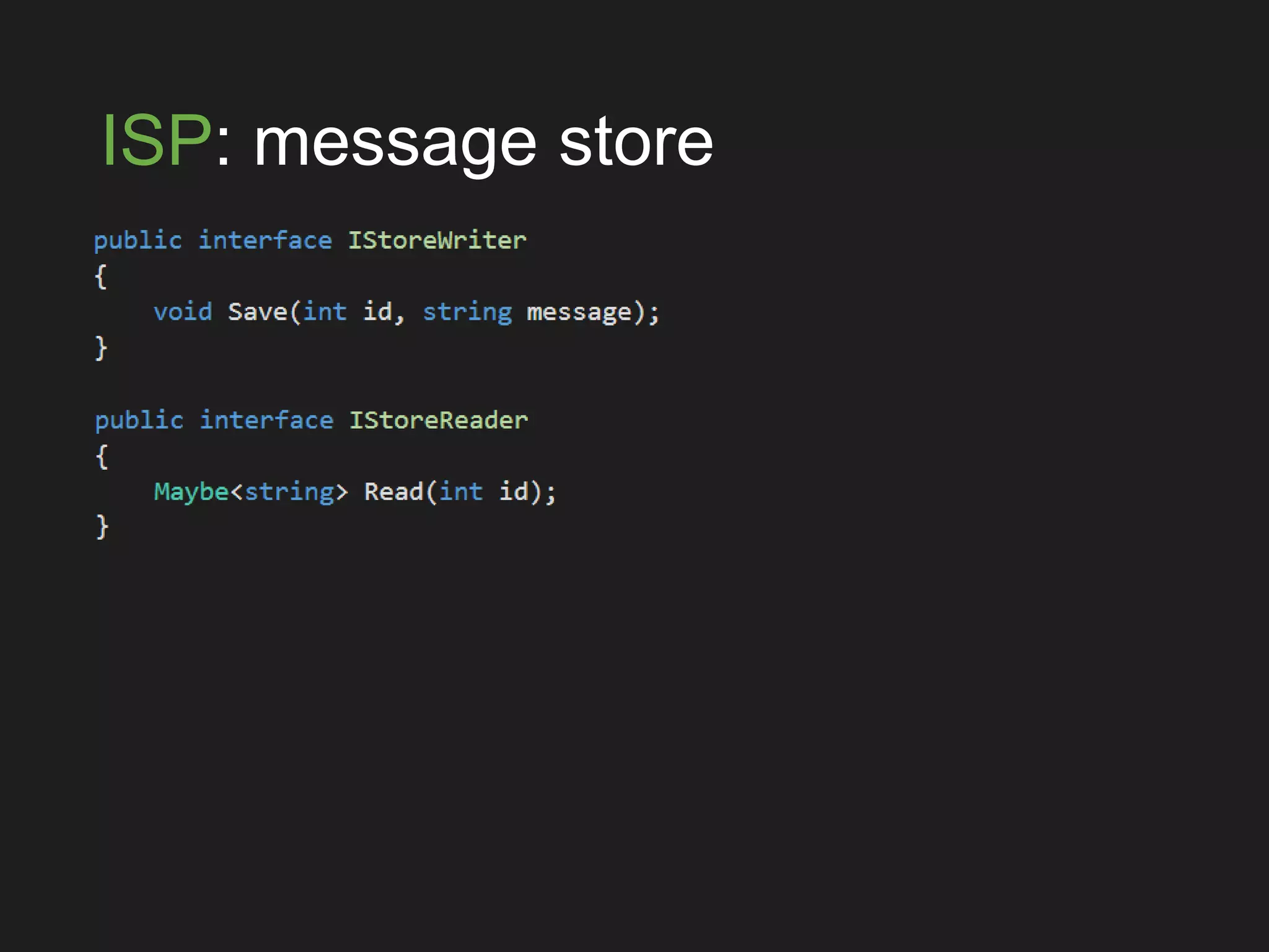 ISP: message store
 