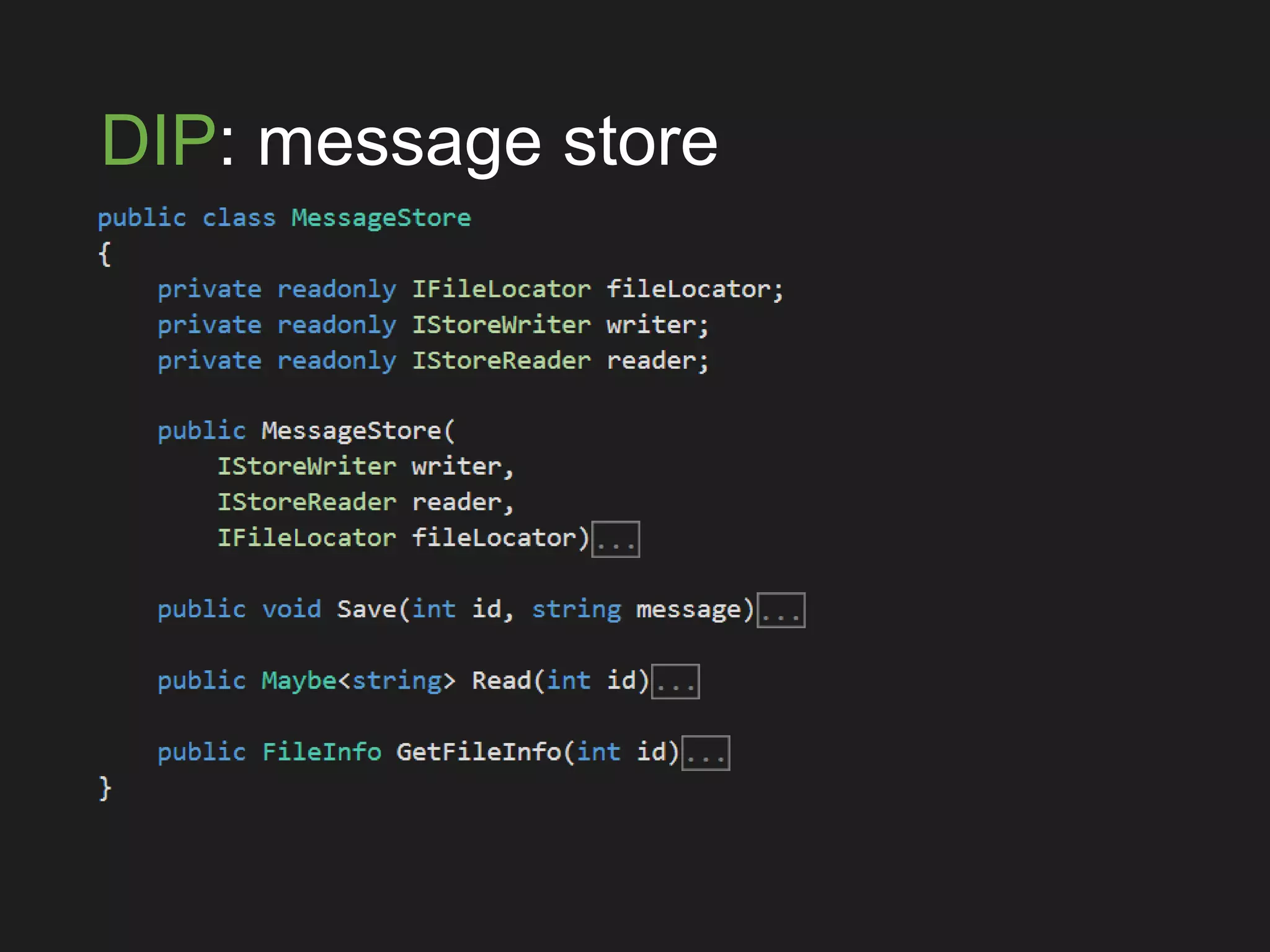 DIP: message store
 