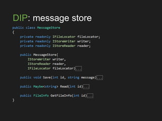 DIP: message store
 