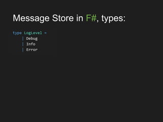Message Store in F#, types:
 