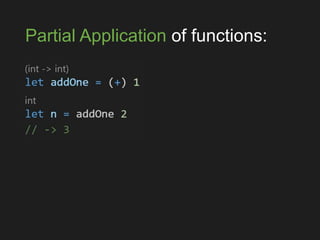 Partial Application of functions:
 