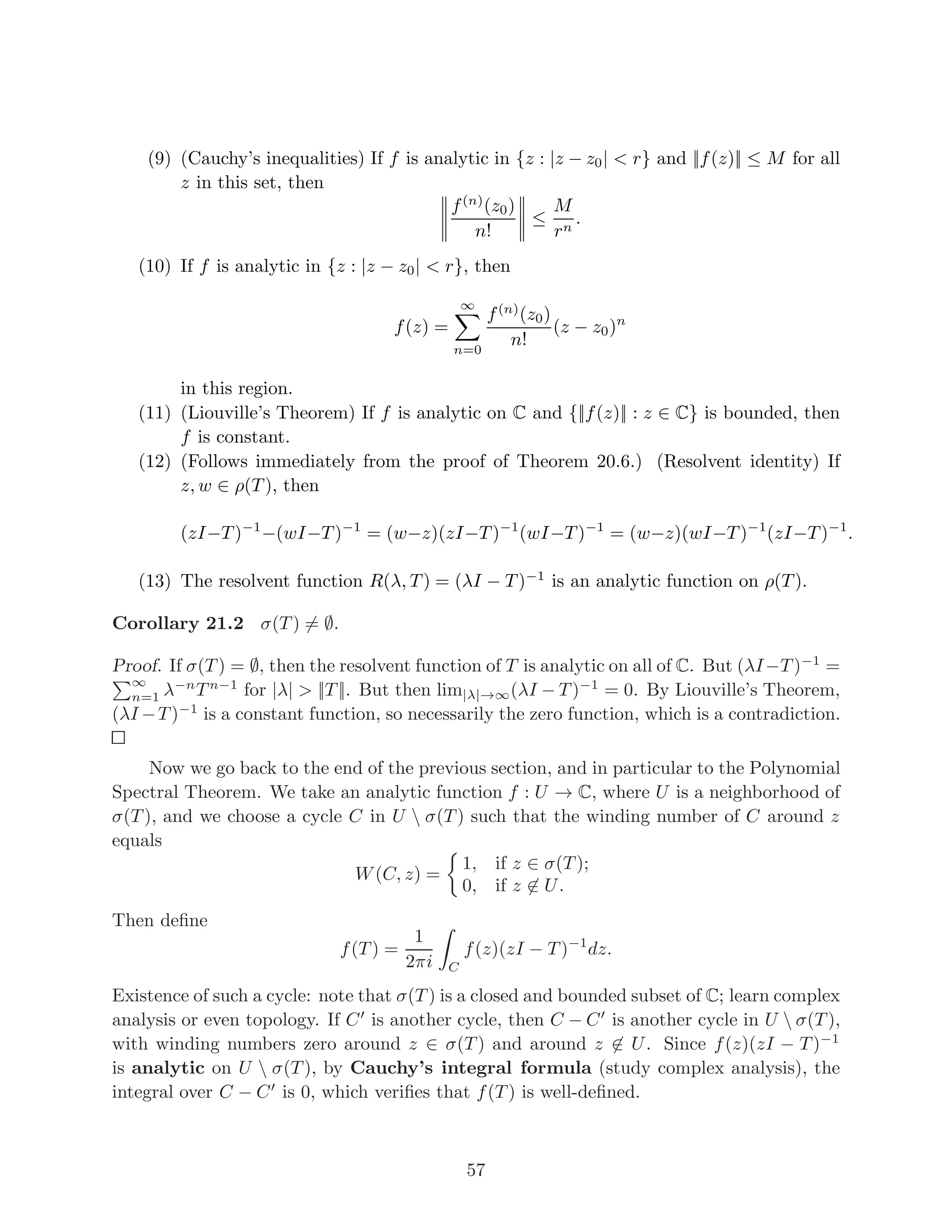Now assume (3). Then there exists δ  0 such that for all x with ||x||  δ, we have
that ||T(x)||  1. In other words,
{x ∈ X : ||x||  δ} ⊆ {x ∈ X : ||T(x)||  1}.
Note that x 7→ ||T(x)|| is a seminorm. Thus by Lemma 7.1, for all x ∈ X, ||T(x)|| ≤ 1
δ ||x||.
This proves (5), and finishes the proof of the theorem.
Remark 7.5 Not all linear functions are continuous. Let X = L∞
(N+
). Then X con-
tains { 1
n }n and the sequences en that are 1 in the nth entry and 0 elsewhere. The set
{{ 1
n }n, e1, e2, . . .} is linearly independent, so it can be extended into a vector space bases
B. Define T : X → R as T(x) being the coefficient of { 1
n }n in the writing of x as a linear
combination of elements of B. By uniqueness of such linear combinations, T is linear. Set
xm = { 1
n }n − e1 − 1
2 e2 − · · · − 1
m em = {0, 0, . . ., 0, 1
m+1 , 1
m+2 , 1
m+3 , . . .}. Then ||xm|| = 1
m+1
and ||T(xm)|| = 1, so that condition (5) in the theorem fails, and so T is not continuous.
8 How to make new spaces out of existent ones (or not)
In this part we will look at various constructions one can do to ((complete) normed)
vector spaces to create other ones (or to fail at it).
Definition 8.1 Let I be an index set, and for each i ∈ I, let Bi be a vector space over F.
The direct sum of the Bi is
M
i∈I
Bi = {(bi)i∈I : bi ∈ Bi and at most finitely many bi are non-zero}.
It is easy to verify that
L
i∈I Bi is an F-vector space with componentwise addition
and scalar multiplication.
If each Bi is normed with norm || ||i, we can make
L
i∈I Bi normed with
||(bi)i|| =
X
i∈I
||bi||i .
Even though I may have huge cardinality,
P
i∈I ||bi||i is a finite sum by the definition of
elements of direct sums. It is easy to verify that || || is a norm.
If I is finite, and if each Bi is a Banach space, then the direct sum is also a Banach
space: any Cauchy sequence is a Cauchy sequence componentwise, so each component has
a limit, and the limits of the components form an element of the direct sum that is the
limit of the original Cauchy sequence.
Similar reasoning shows that if each Bi is a Banach space and at most finitely many
are non-zero vector spaces, then their direct sum is a Banach space.
13
 