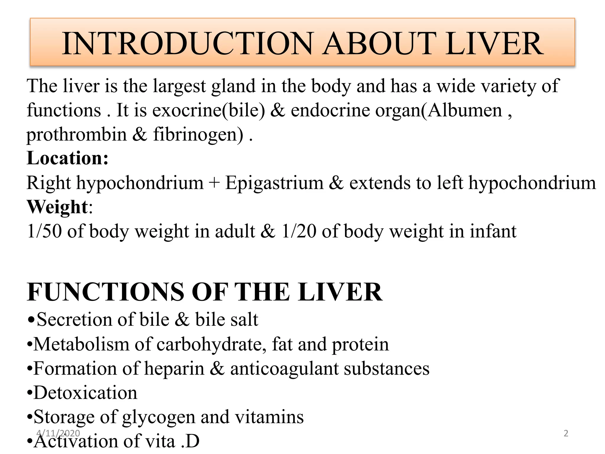 Functional anatomy and physiology of liver | PPT