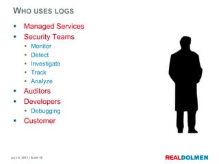 Whouses logsManaged ServicesSecurity TeamsMonitorDetectInvestigateTrackAnalyzeAuditorsDevelopersDebuggingCustomer