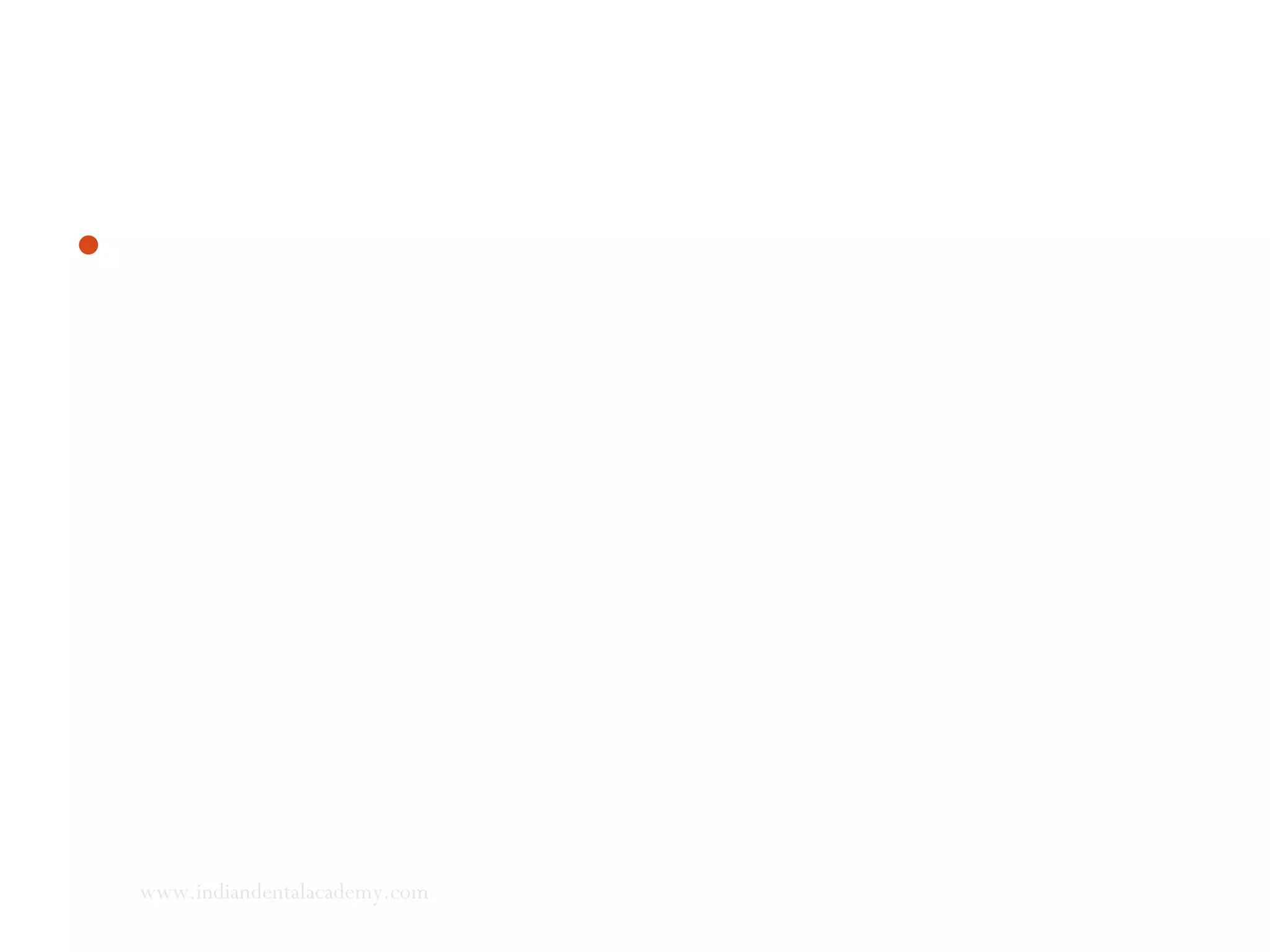 Growth relativity refers to the growth that is relative to the
displaced condyles from actively relocating fossae.
Viscoelasticity is conventionally applied to elastic tissue,
which are primarily muscles and non calcified tissues. More
specifically, viscoelasticity explains the viscosity and flow of
the synovial fluids, elasticity of the retrodiscal tissues, fibrous
capsule, TMJ tendons, ligaments and body fluids.
www.indiandentalacademy.com
 
