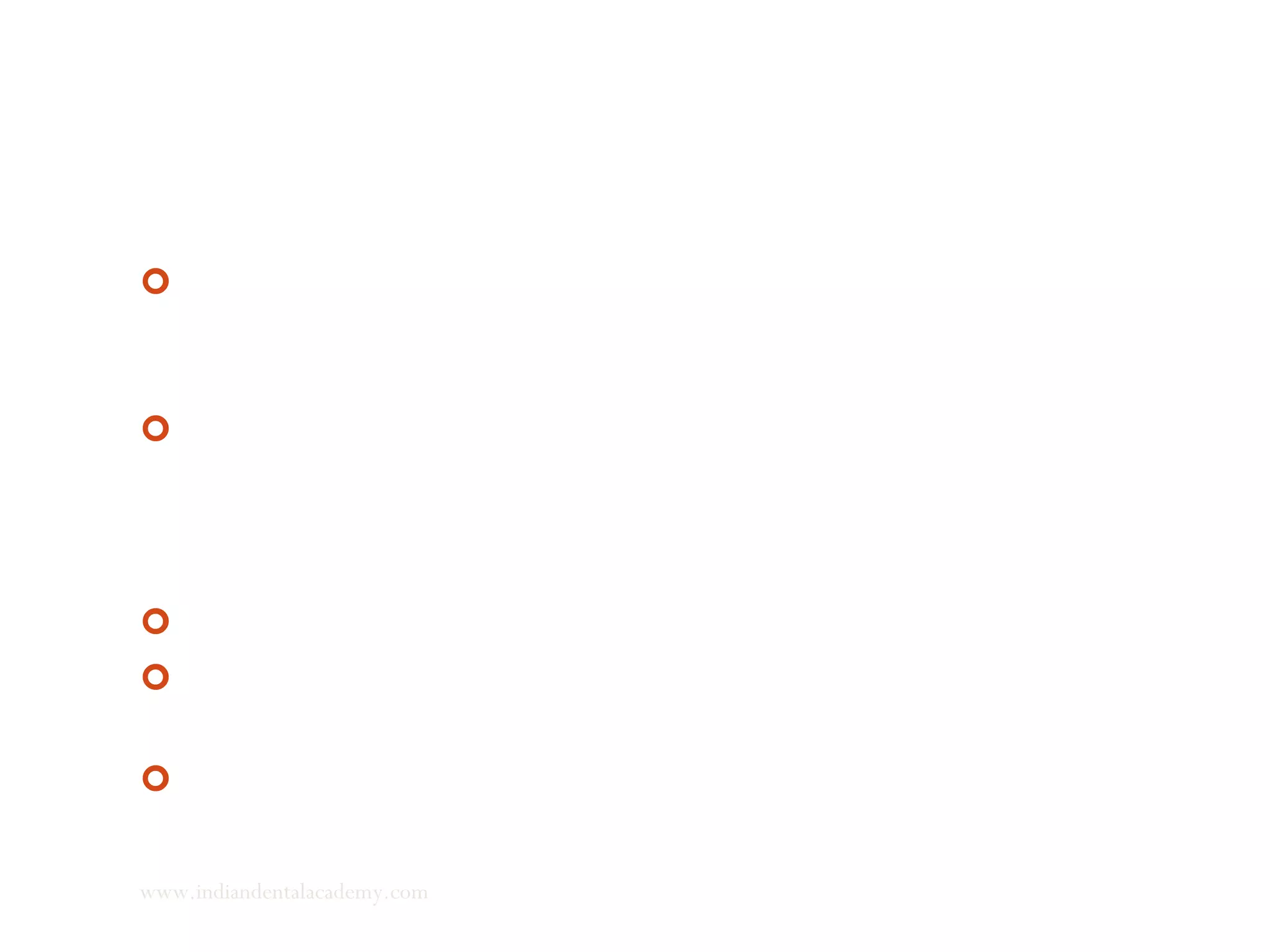 Length of ascending ramus:
 Measured from gonion to condylion. Condylion is
constructed by the intersection of FH plane on the tangent
to the ramus.
 Ideal FH plane is also constructed “distance between soft
tissue nasion and palatal plane is bisected along the Pn line.
From this point a straight H line is drawn paralel to Se-N
plane.”
 Ramal length determines the posterior facial height.
 It is longer in horizontal growers with 48.9mm at 9 years
increasing to 68.6 7mm at 15 years.
 It is shorter in vertical growers 44.47 mm at 9years 51.7
mm at 15 years.
www.indiandentalacademy.com
 