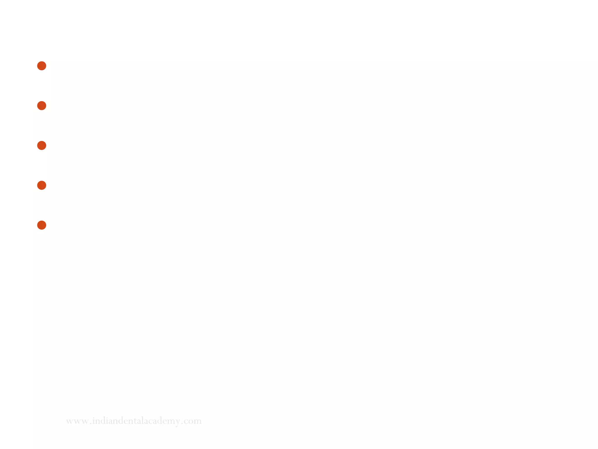Changes in palatal plane inclination
The growth changes in the inclination of the palatal plane were
measured relative to the pterygomaxillary vertical plane
on an average Pp decreased by 0.16° in the female subjects and
increased 2.22° in male subjects from age 6 to 24 years.
The correction factor iwas found to be less than 0.01 mm, which was
considered insignificant.
This confirmed the observations that the palatal plane remains
relatively stable throughout growth.
This stability over time validates use of the palatal plane as a
reference plane for measurement.
www.indiandentalacademy.com
 
