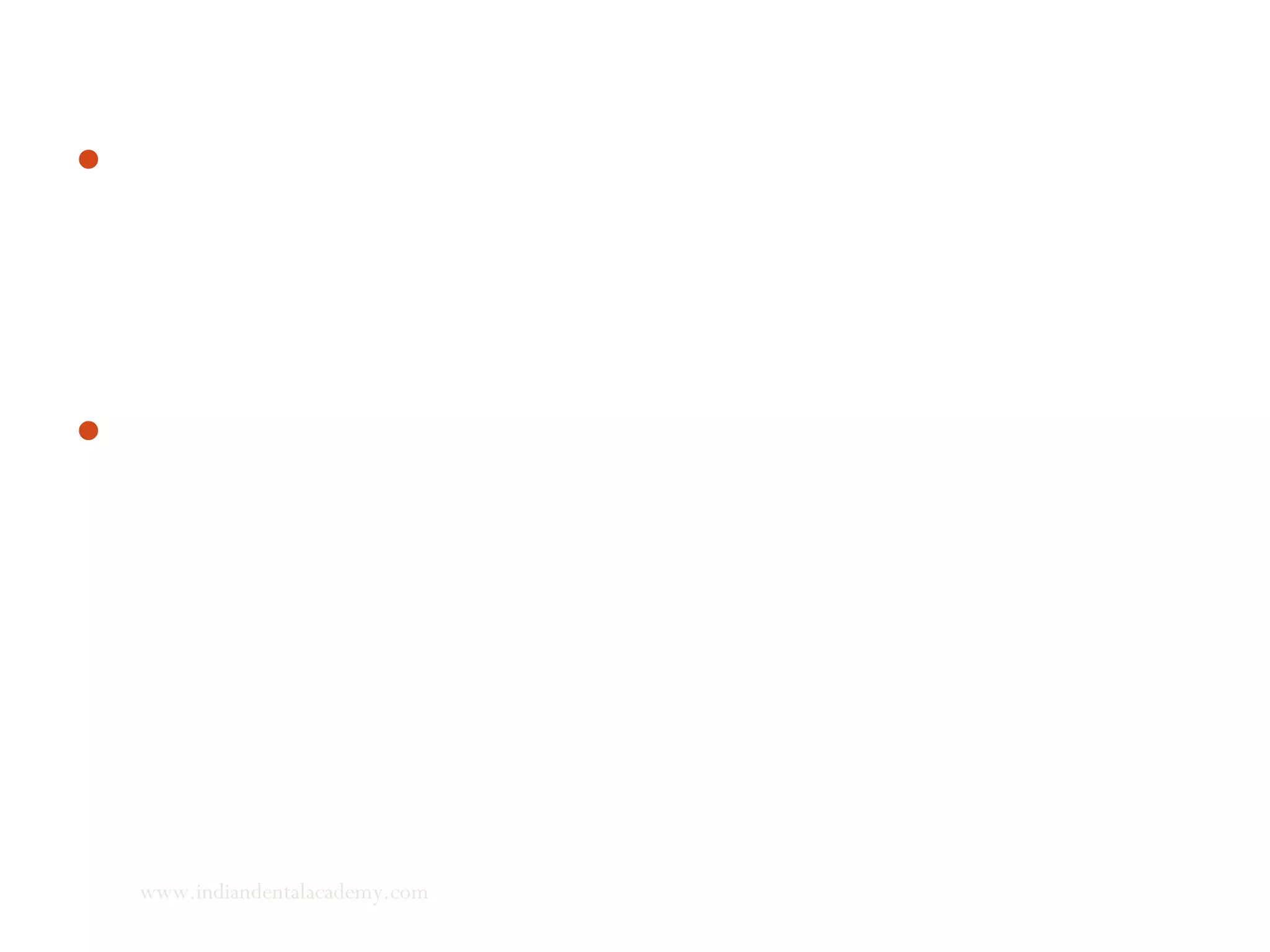 Changes during growth
Mean changes in the measurements App-Bpp, App-Pogpp, Mpp-
Dpp, and Mpp-Pogpp from age 6 to 24 years showed that those
persons who are at the extremes at age 6 years may remain at or near
the extremes. In some cases they move closer to from the average
than they were at age 6 years.
The measures using point Pogpp were more negative than the
measurements based on points B and D, and the range was larger.
The range for App-Pogpp was 13.66 mm for the women and 24.66
mm for the men. For Mpp-Pogpp the range was 13.94 mm for the
women and 24.87 mm for the men.
www.indiandentalacademy.com
 