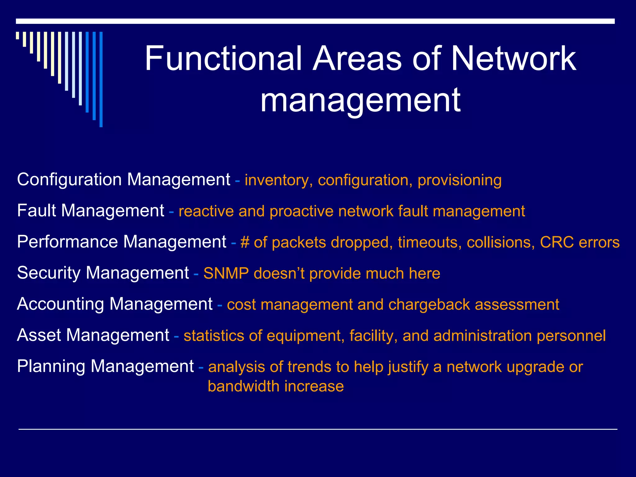 Functional areas of network management | PPT