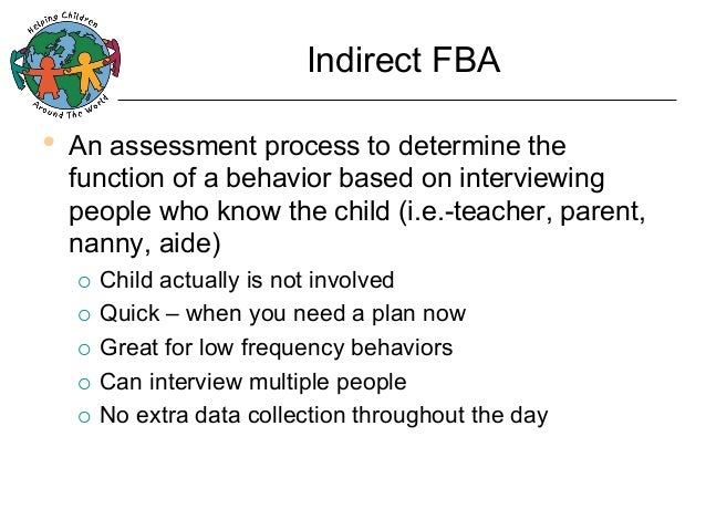 functional assessment in education settings behavioural based interviewing