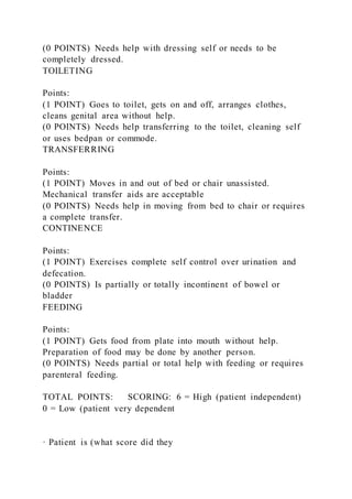 Functional Assessment of the Older Adult Questions1. Different | DOCX