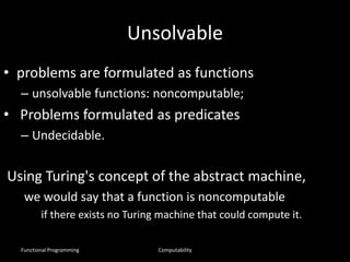 Computability, turing machines and lambda calculus | PPTX