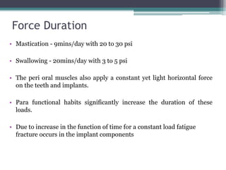 Functional basis of dental implants