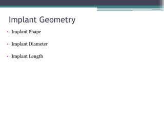 Functional basis of dental implants