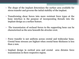 Functional basis of dental implants