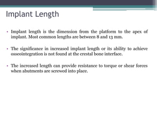 Functional basis of dental implants