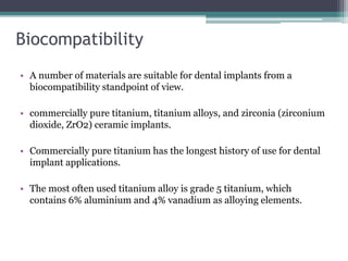 Functional basis of dental implants