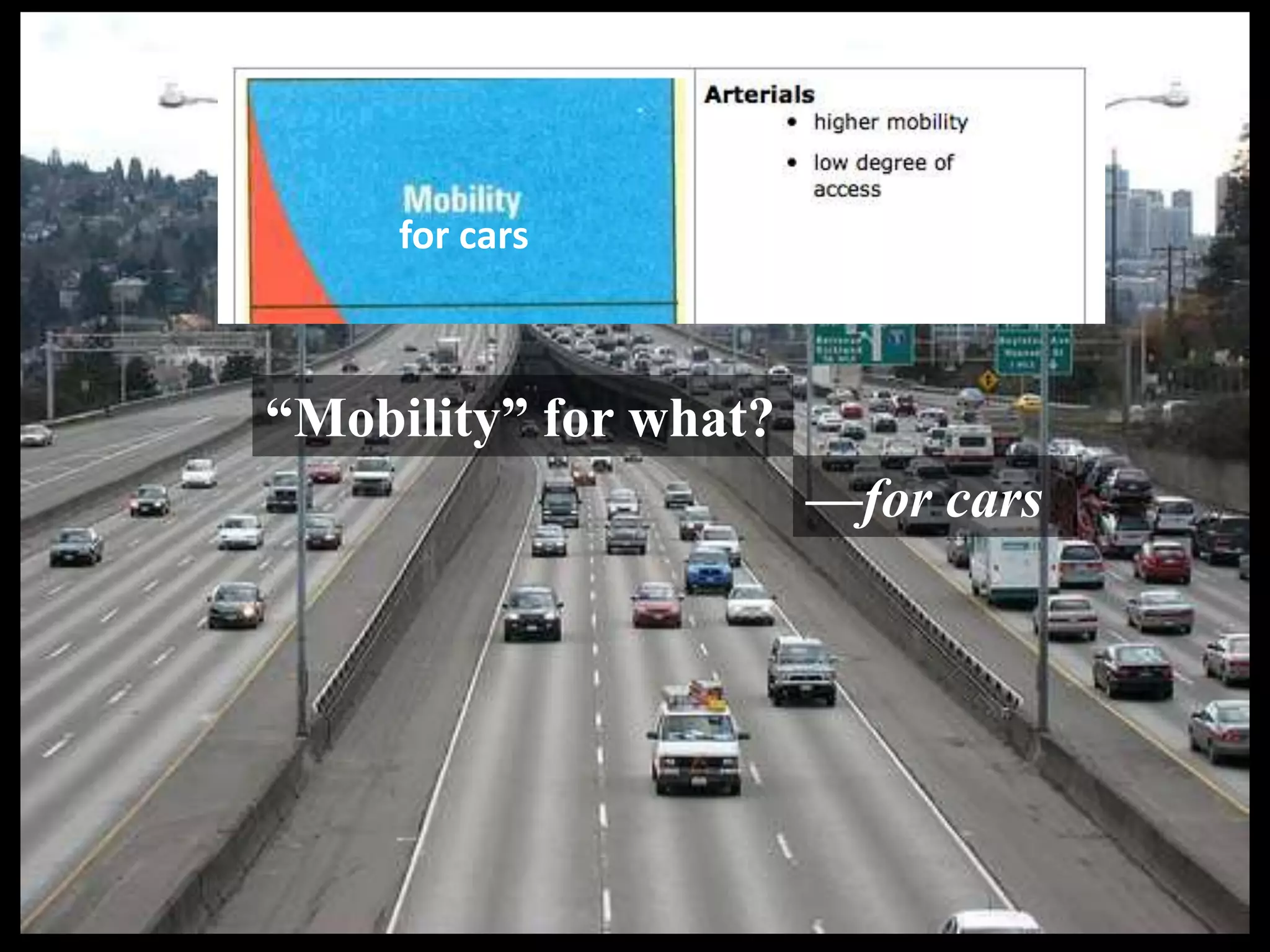 “Mobility” for what?
—for cars
for cars
 