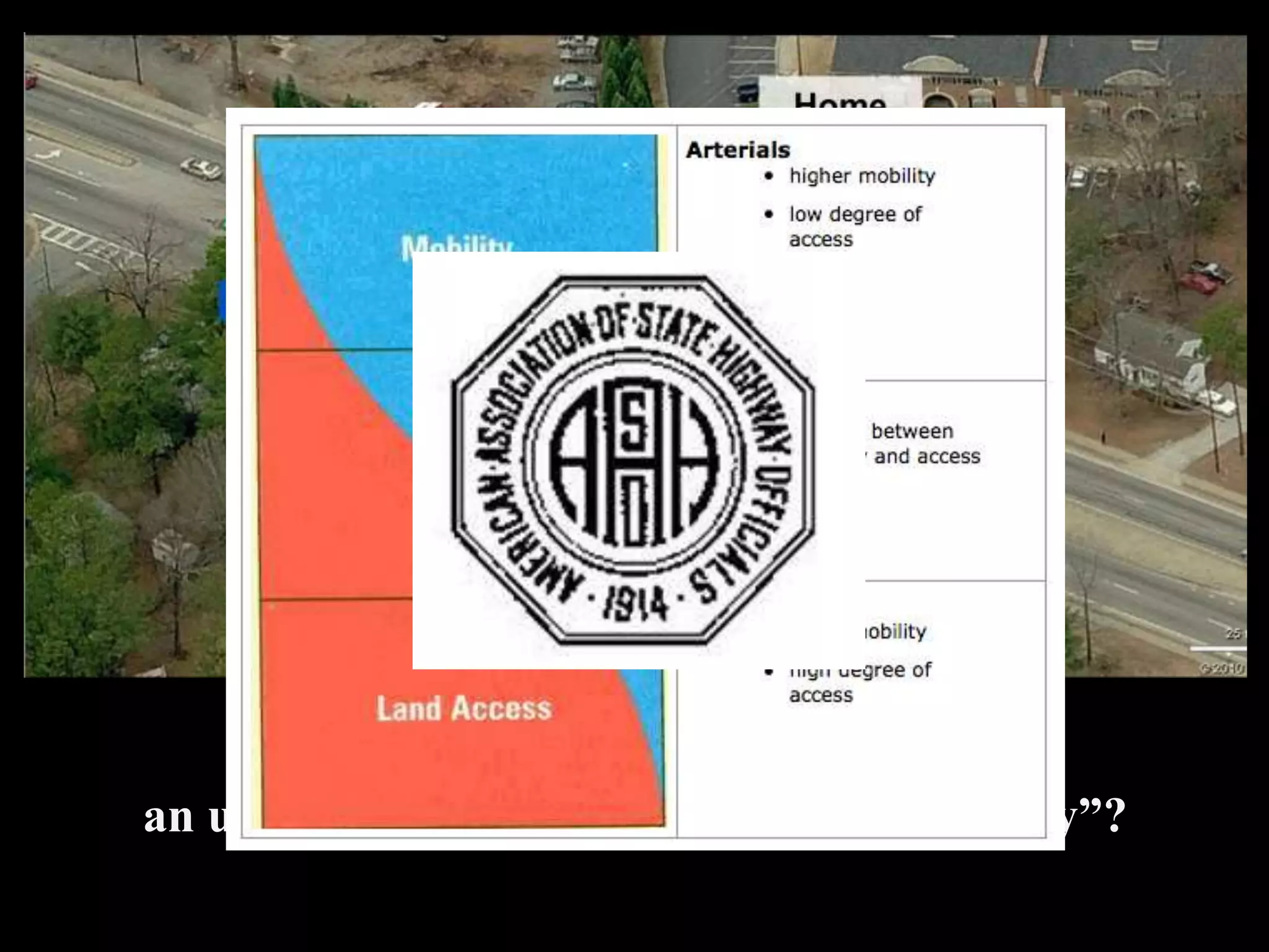 Austell Road, Marietta, Georgia
an urban arterial affording “higher mobility”?
 