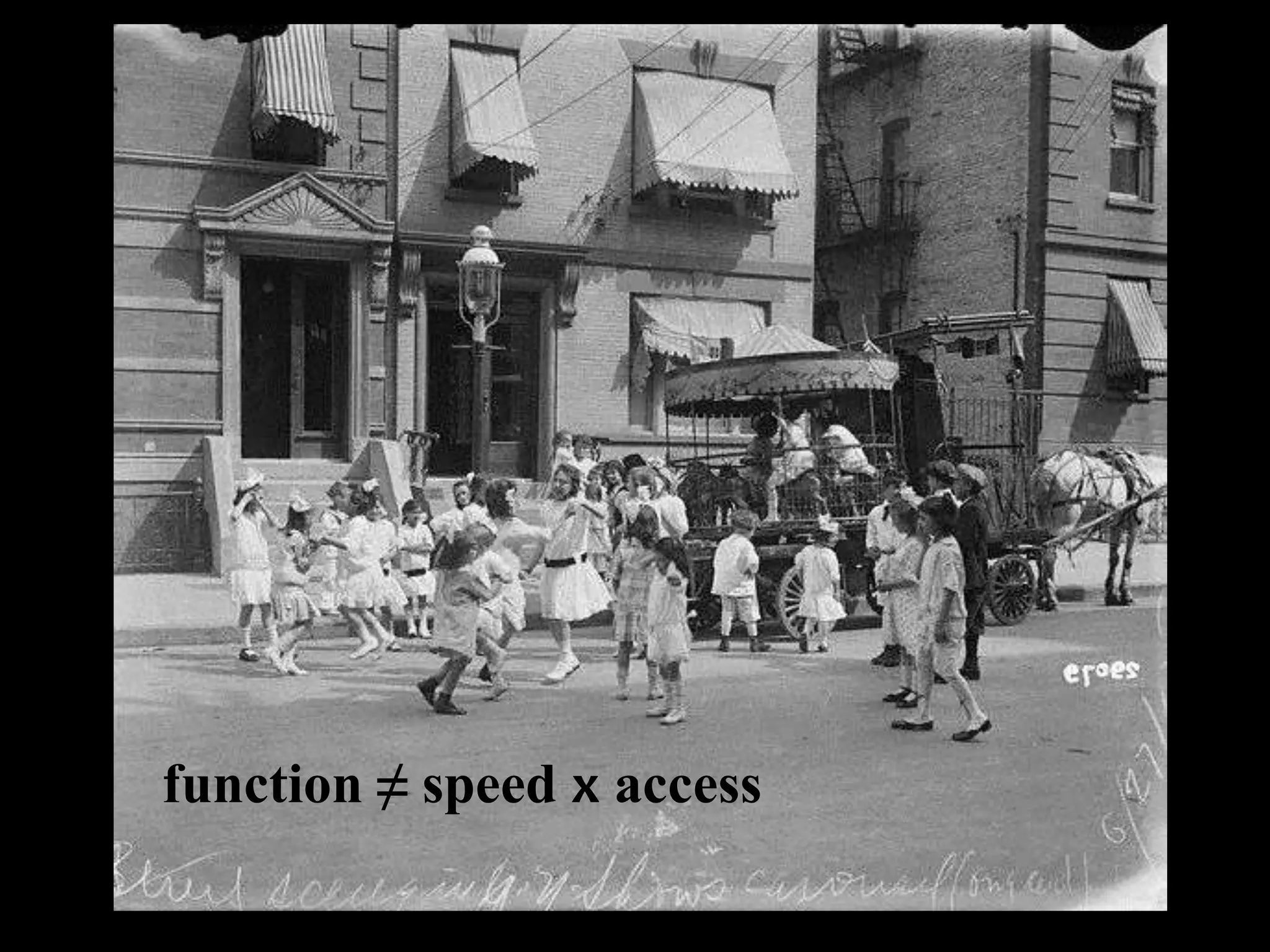 function ≠ speed x access
 