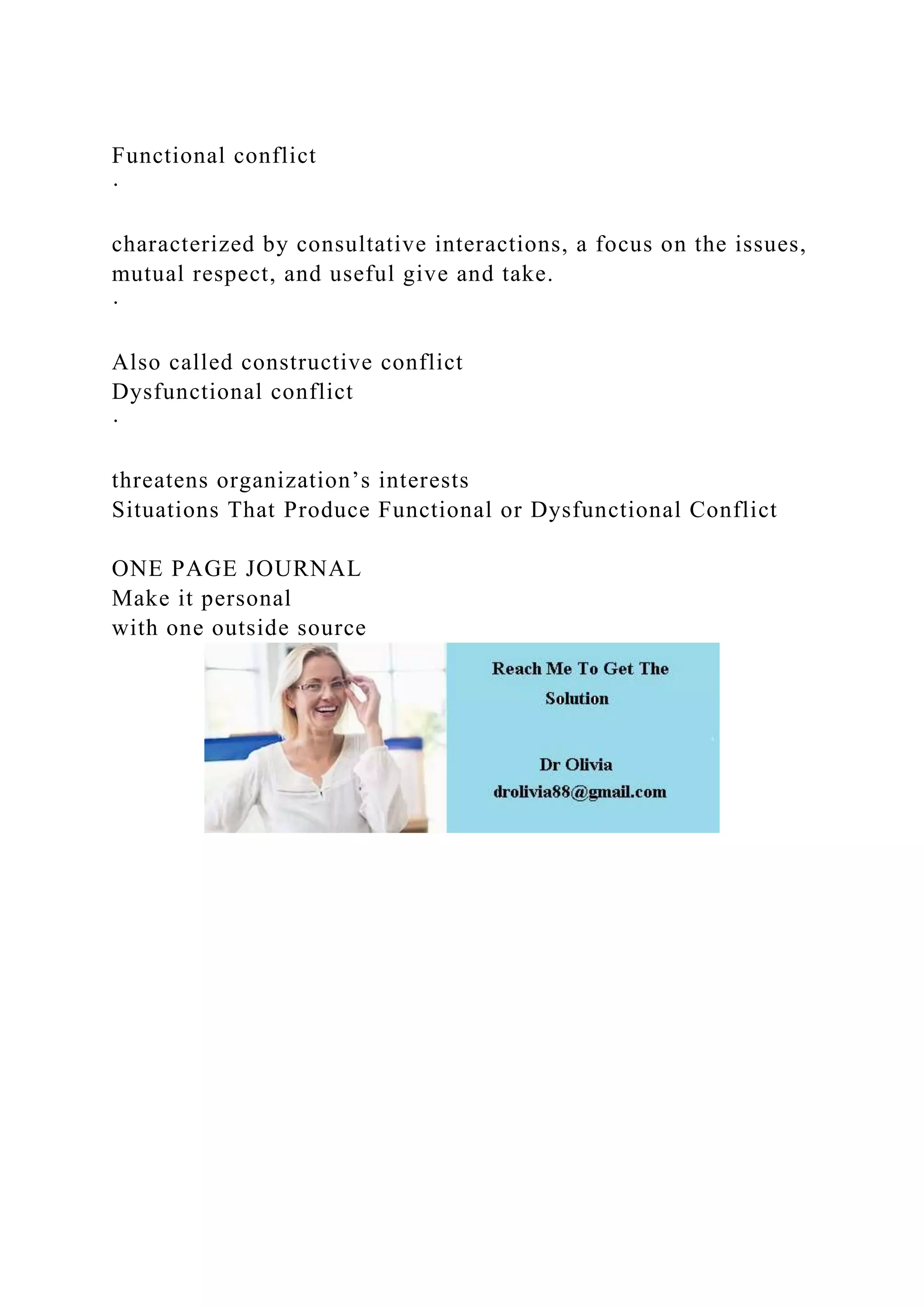 Functional conflict ·characterized by consultative interaction.docx